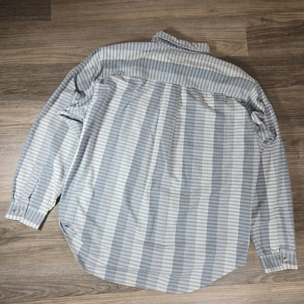 Vintage 90s Levis San Francisco Shirt Mens XL Gray Stripe Western Workwear